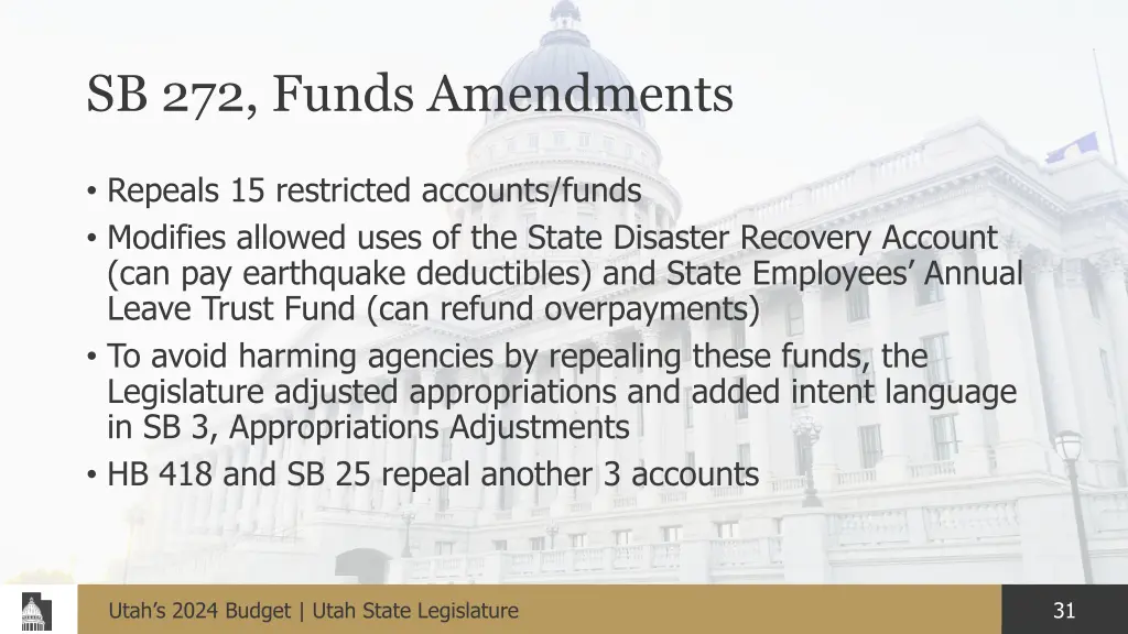 sb 272 funds amendments