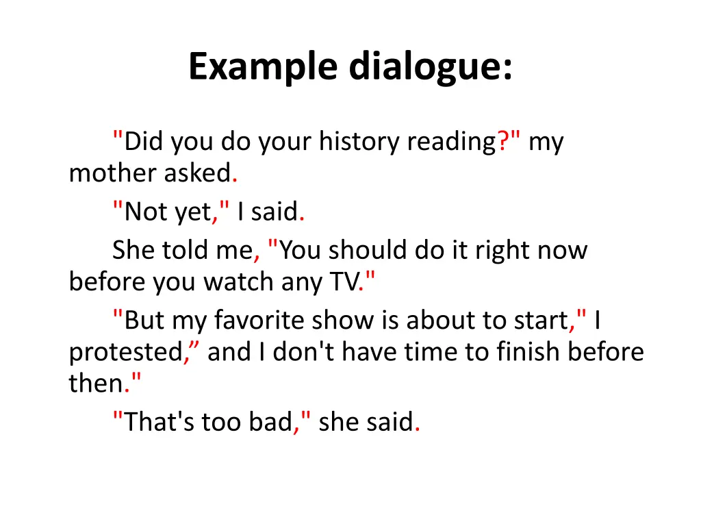 example dialogue