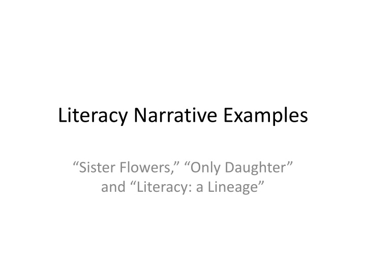 literacy narrative examples