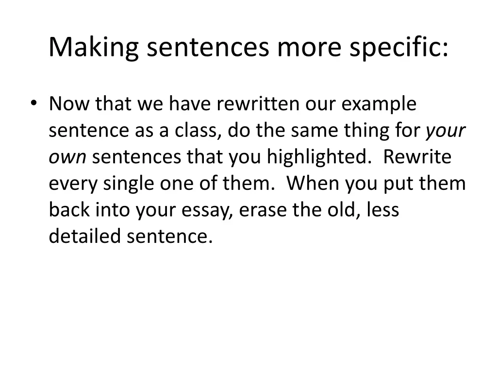 making sentences more specific 1