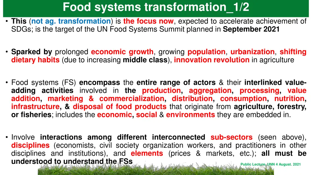 food systems transformation 1 2