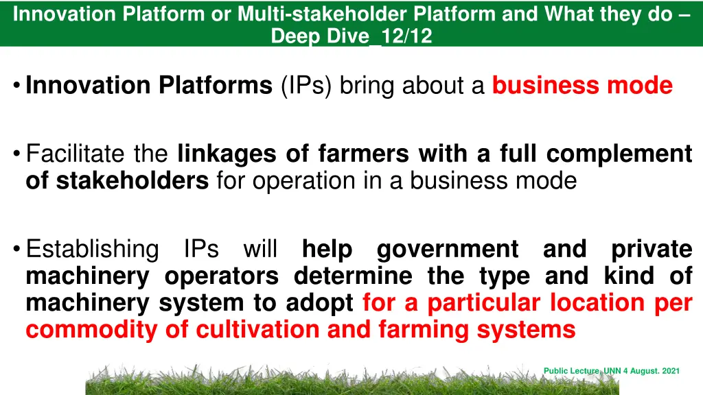 innovation platform or multi stakeholder platform