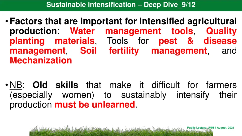 sustainable intensification deep dive 9 12