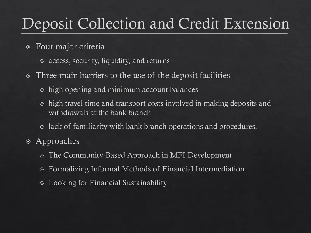 deposit collection and credit extension 1