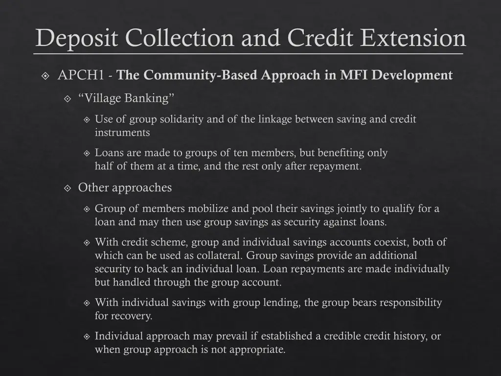 deposit collection and credit extension 3