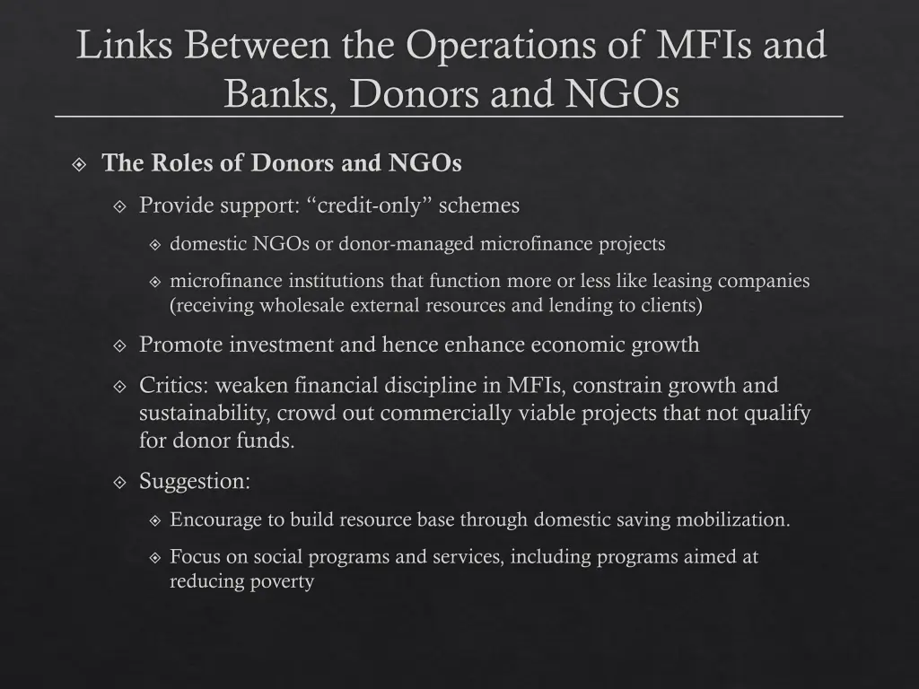 links between the operations of mfis and banks 1