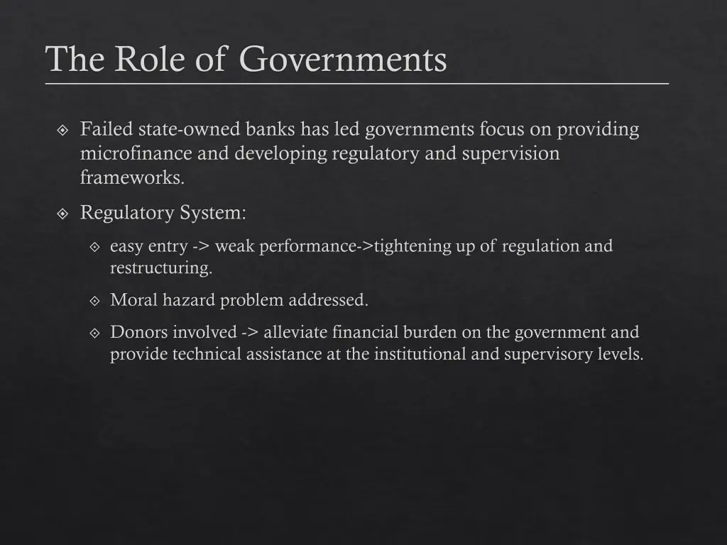 the role of governments