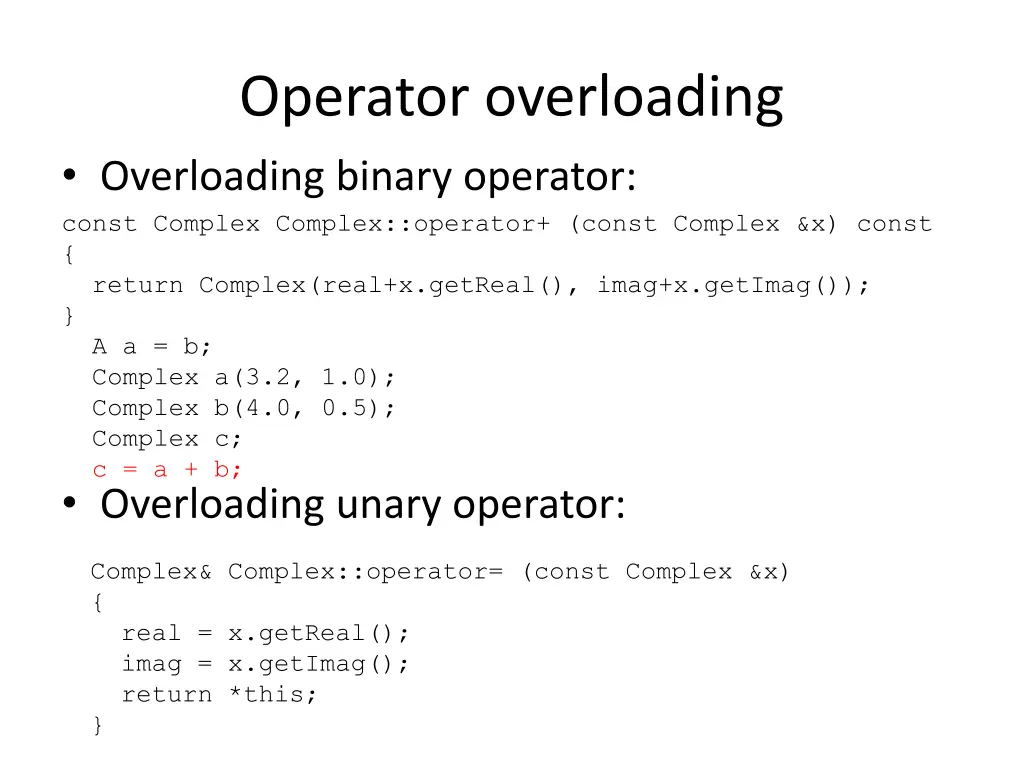 operator overloading overloading binary operator