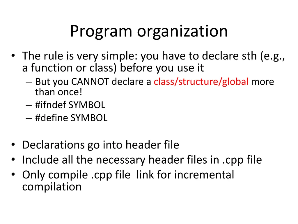 program organization