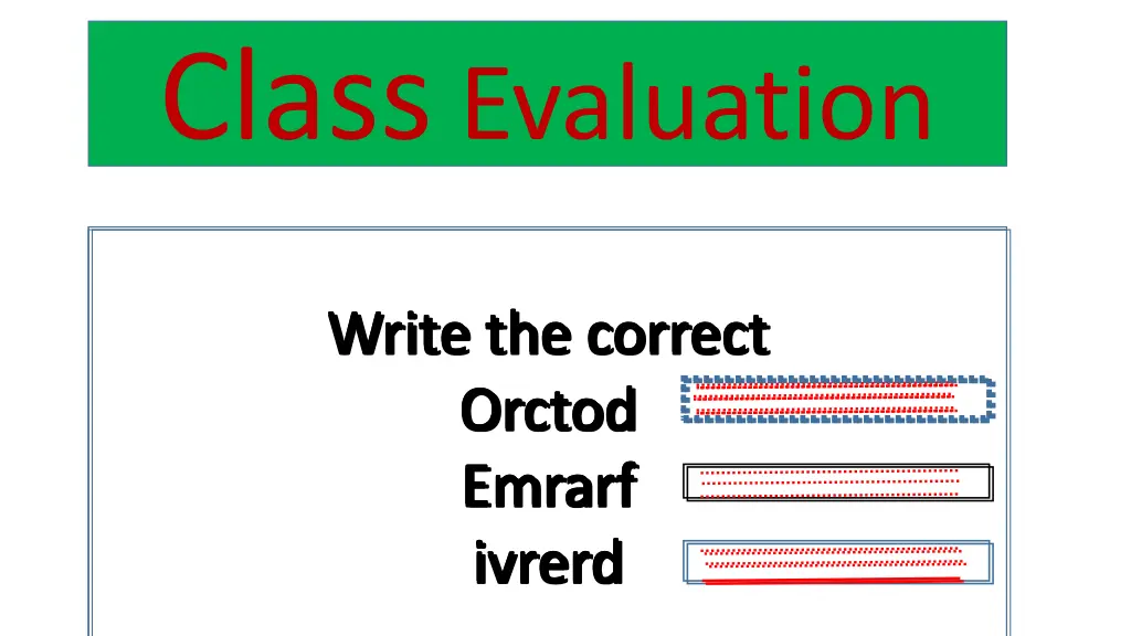 class evaluation