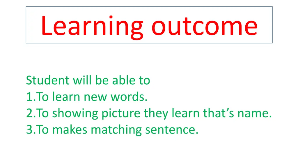 learning outcome