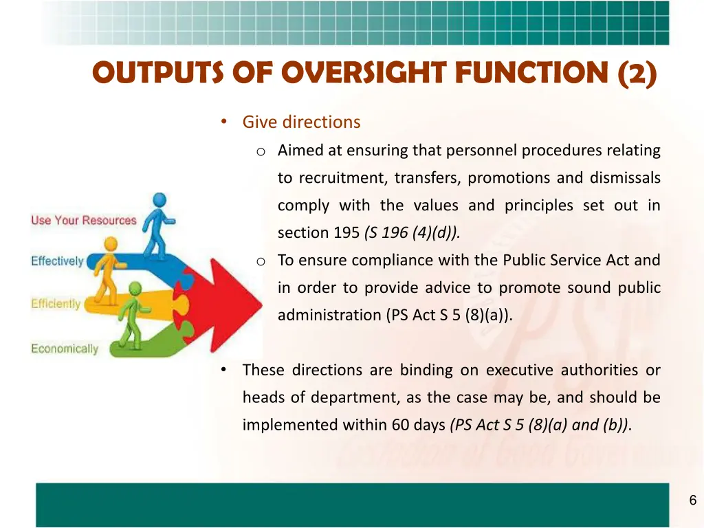 outputs of oversight function 2