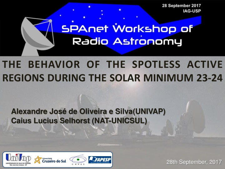 spanet workshop on radio astronomy 2017 sept