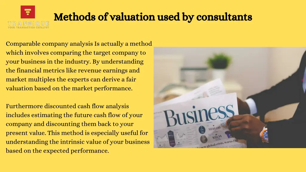 methods of valuation used by consultants