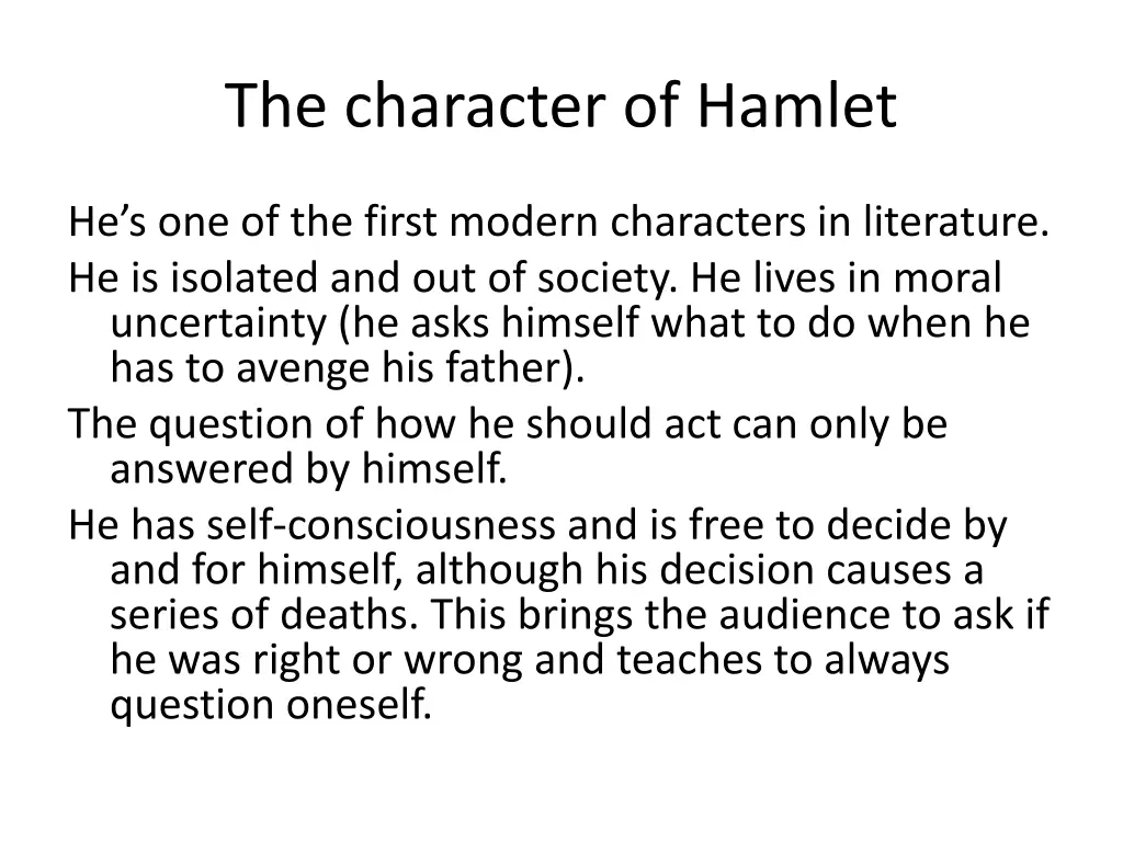 the character of hamlet