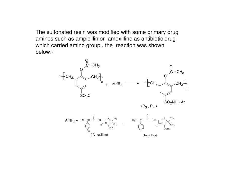 the sulfonated resin was modified with some