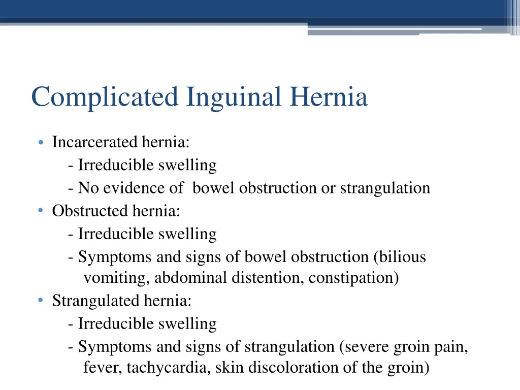 complicated inguinal hernia