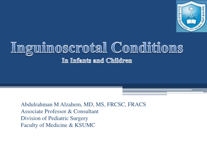 inguinoscrotal conditions in infants and children