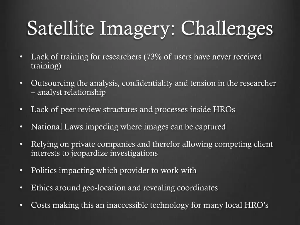 satellite imagery challenges