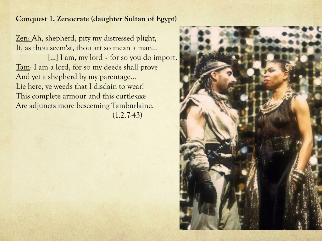 conquest 1 zenocrate daughter sultan of egypt