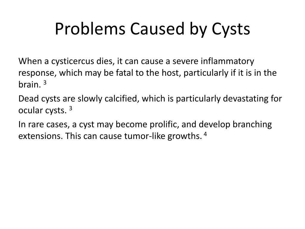 problems caused by cysts