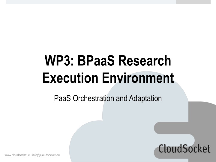 wp3 bpaas research execution environment