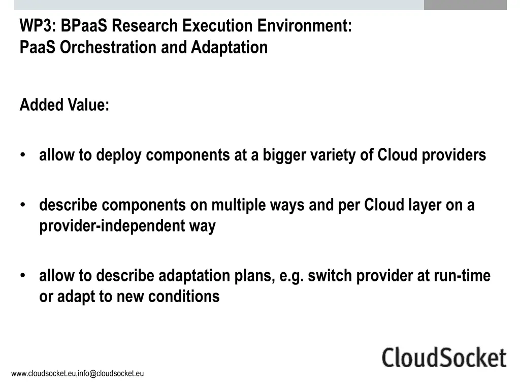 wp3 bpaas research execution environment paas 1