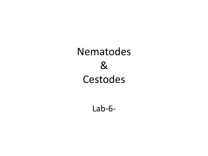 nematodes cestodes