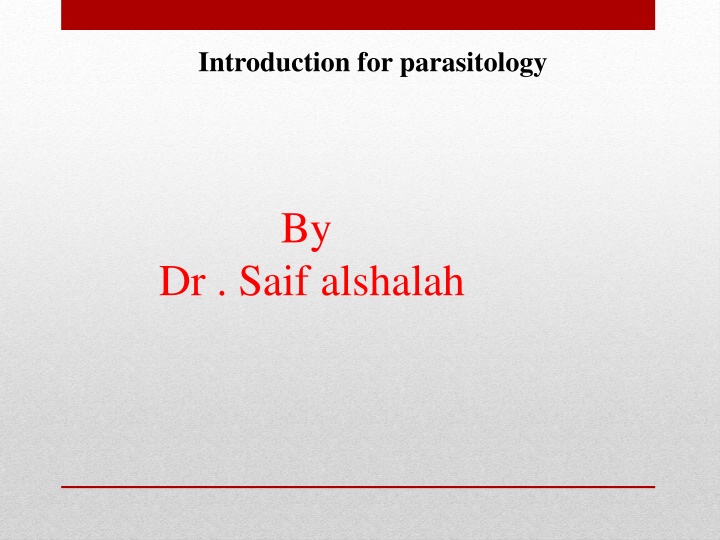 introduction for parasitology