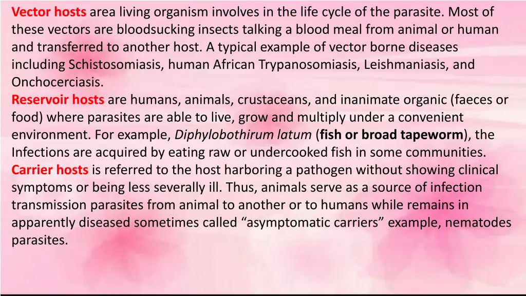 vector hosts area living organism involves