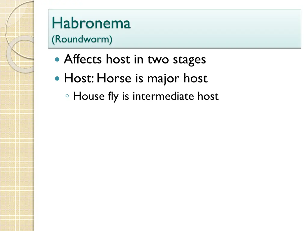 habronema roundworm