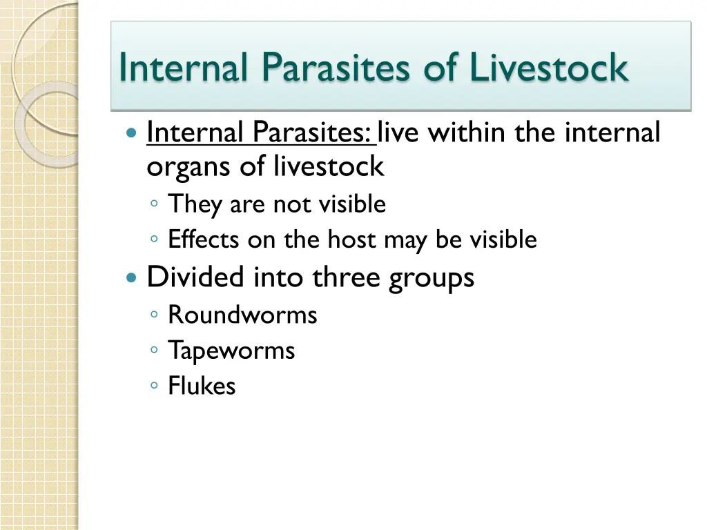 internal parasites of livestock 1