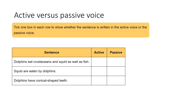 active versus passive voice