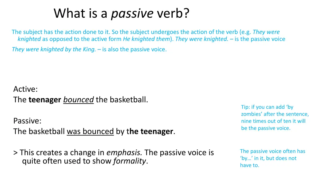 what is a passive verb