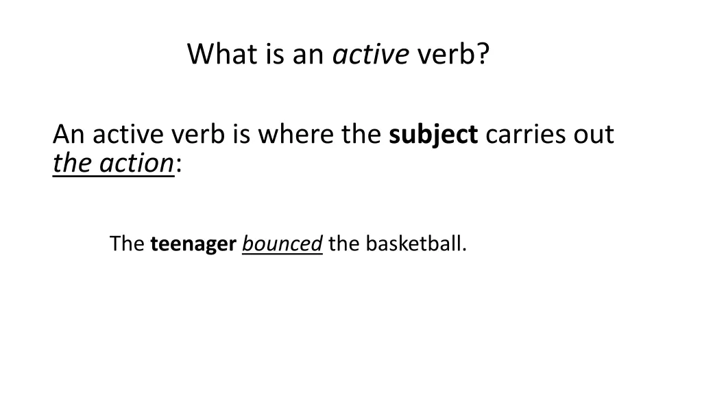 what is an active verb