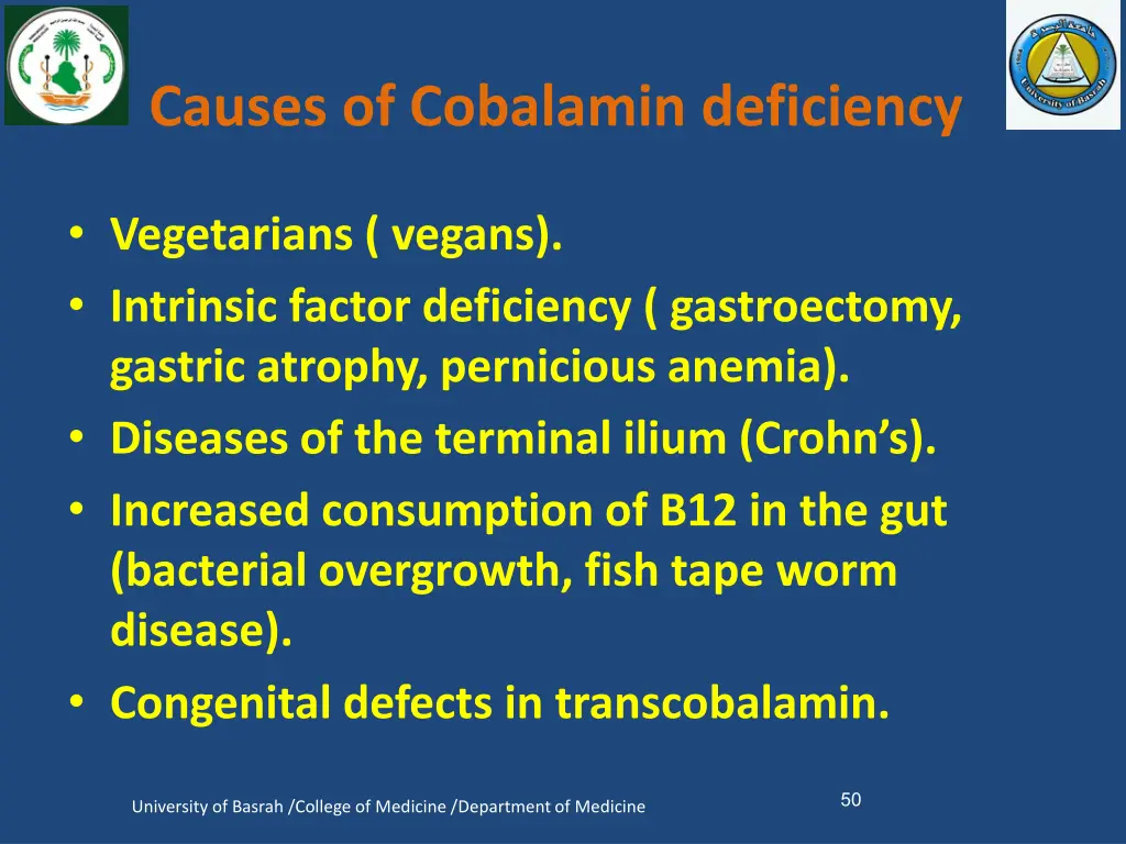 causes of cobalamin deficiency