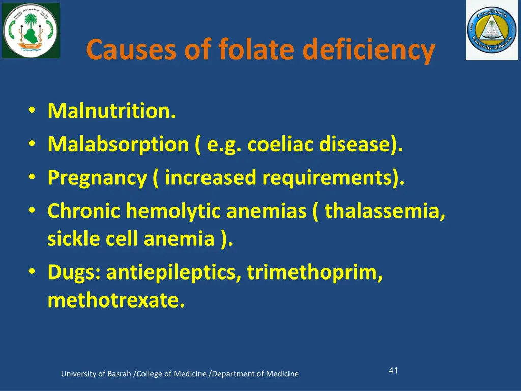 causes of folate deficiency