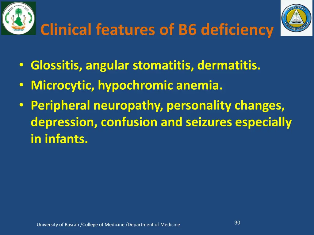 clinical features of b6 deficiency