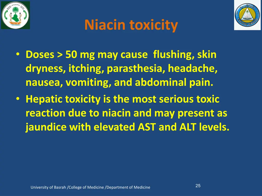 niacin toxicity