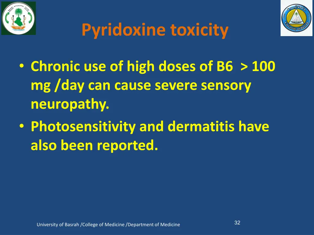 pyridoxine toxicity