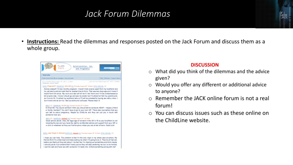 jack forum dilemmas