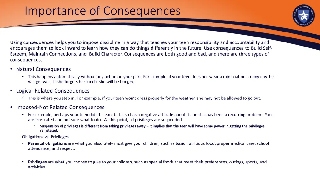 importance of consequences