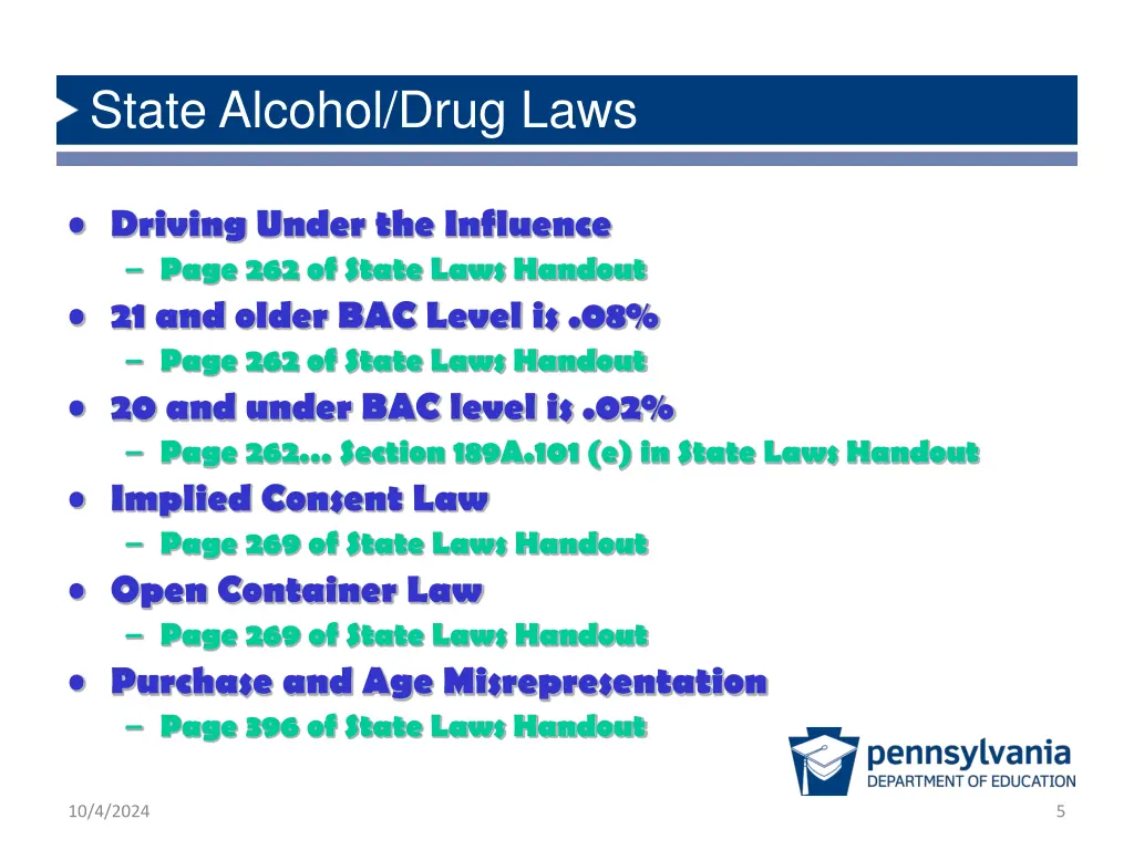 state alcohol drug laws