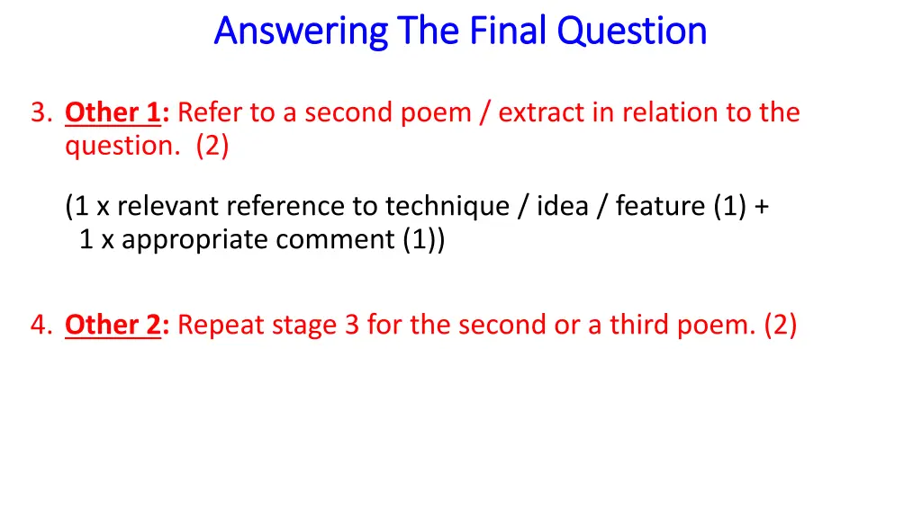 answering the final question answering the final 2