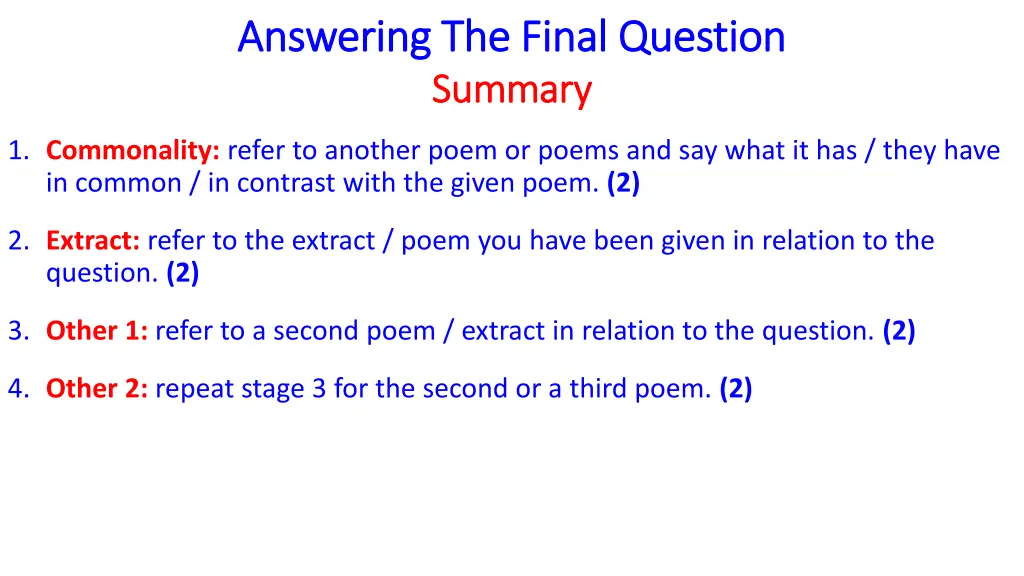 answering the final question answering the final 3