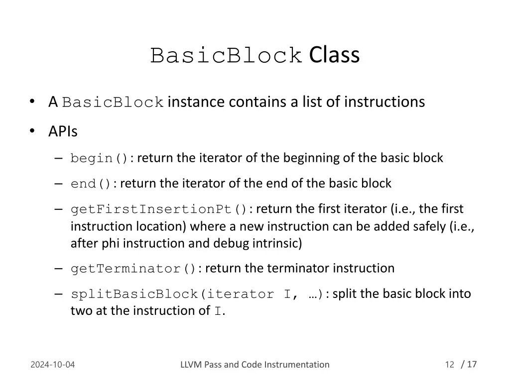 basicblock class