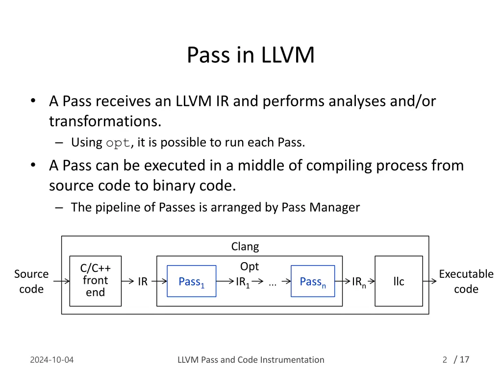 pass in llvm