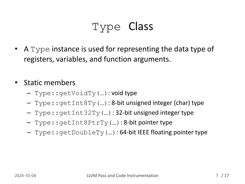 type class