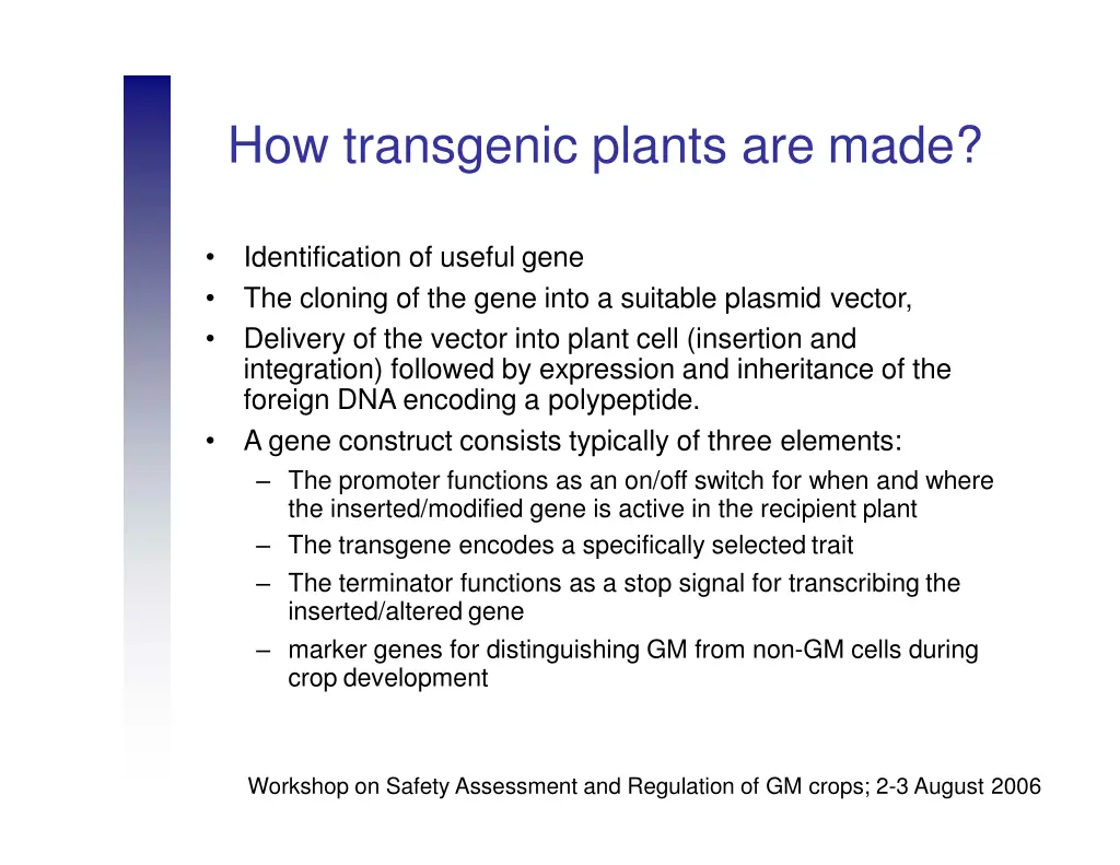 how transgenic plants are made