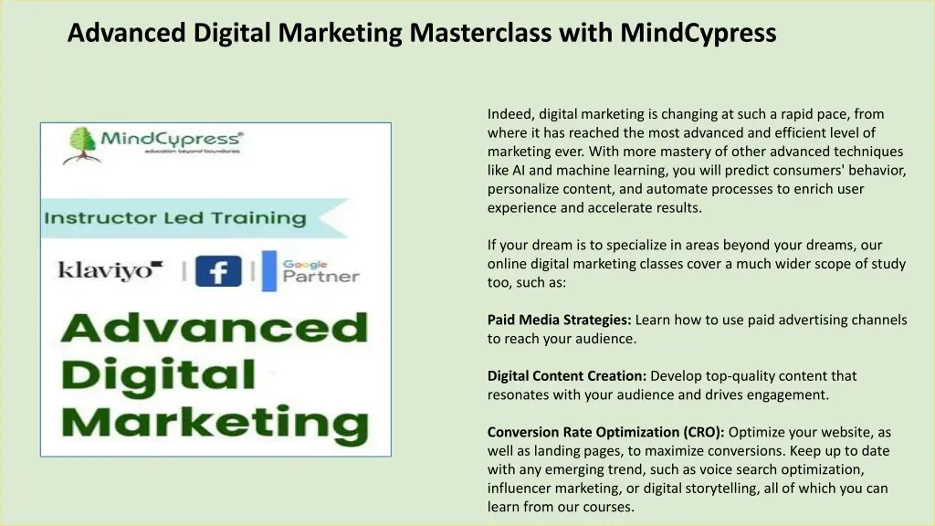 advanced digital marketing masterclass with 1